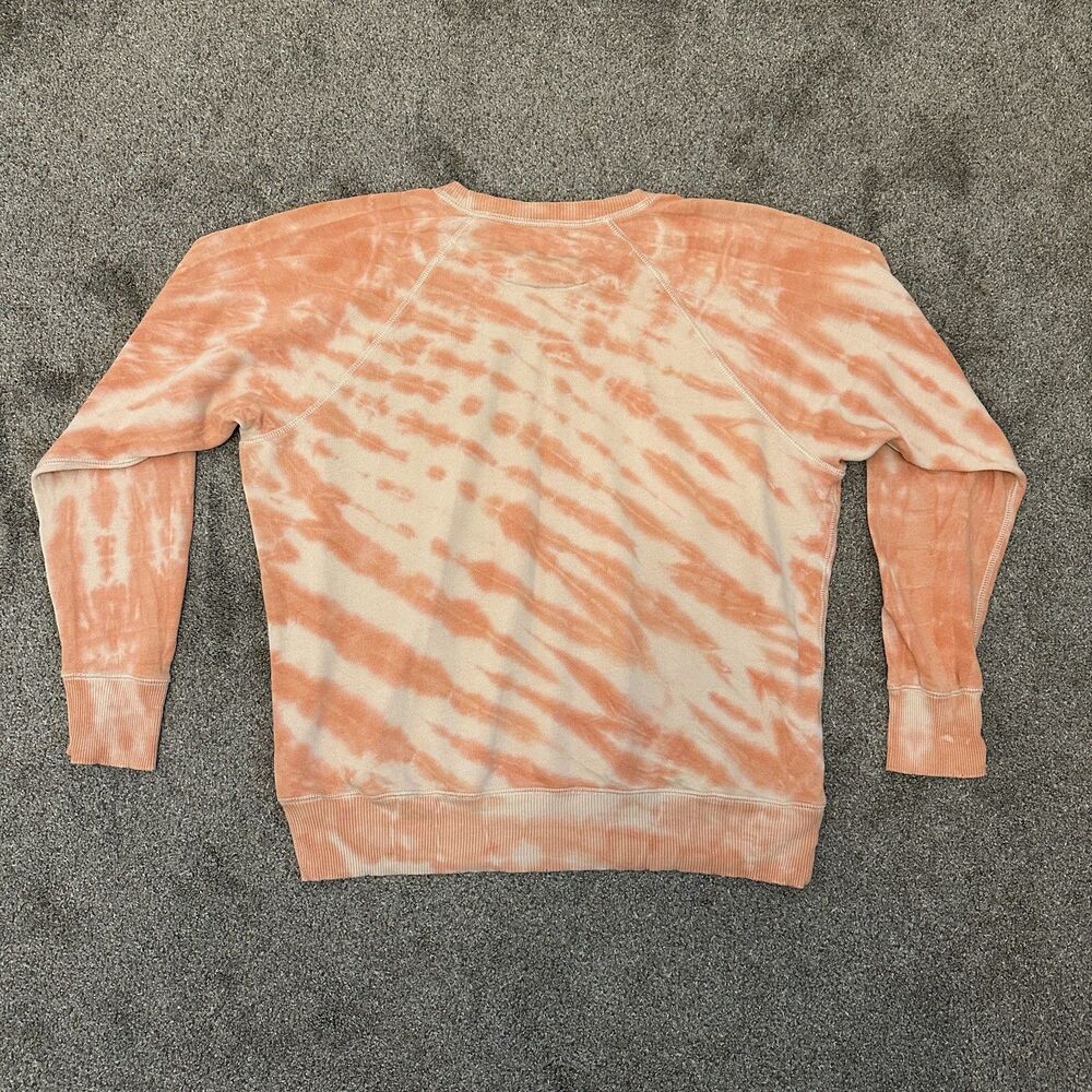 Aerie Tie Dye Graphic Sweatshirt Medium Please Just Trust Me Crewneck Peach - Picture 3 of 16